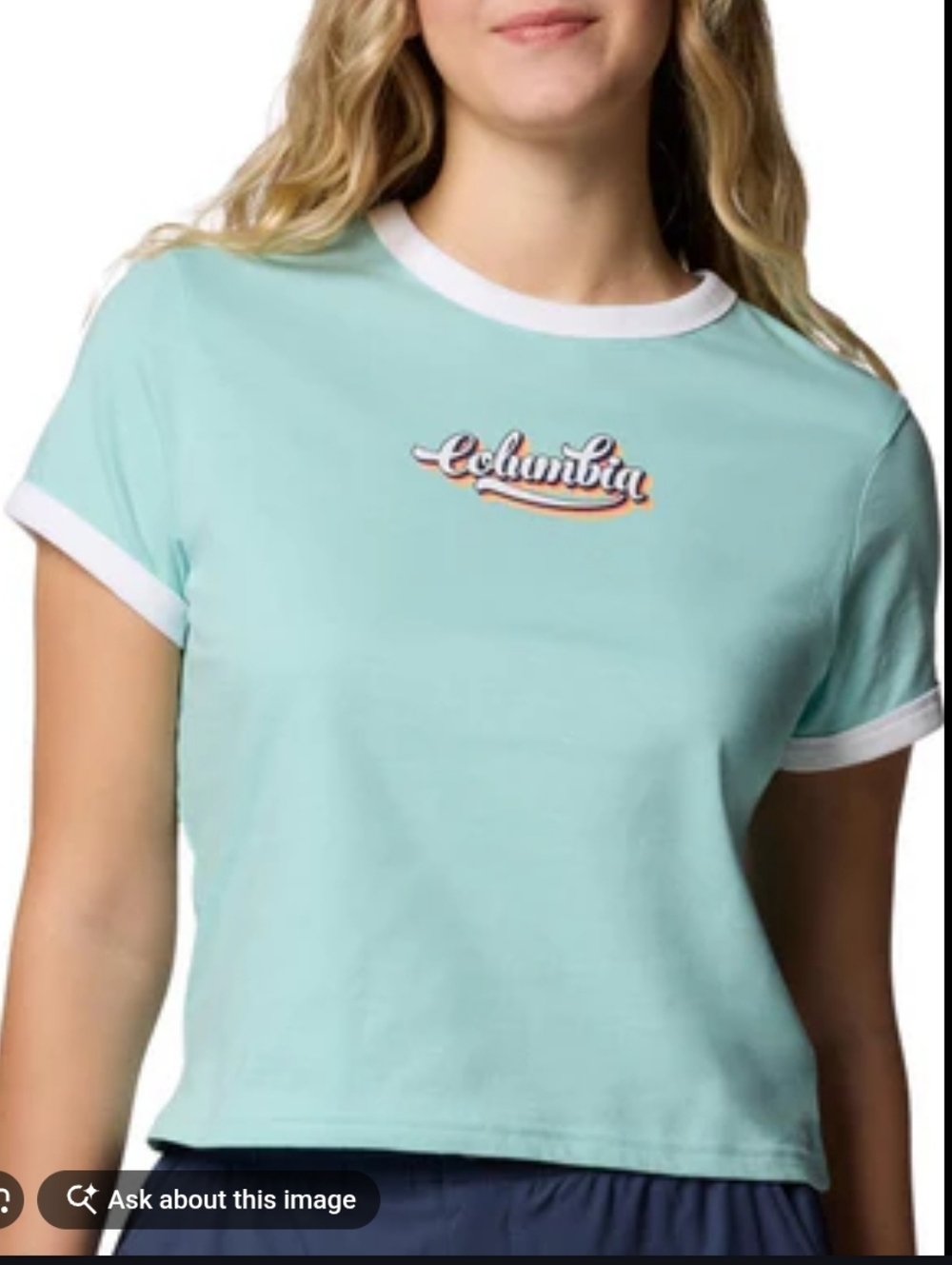 Columbia Mint Green Ringer Tee In XXL